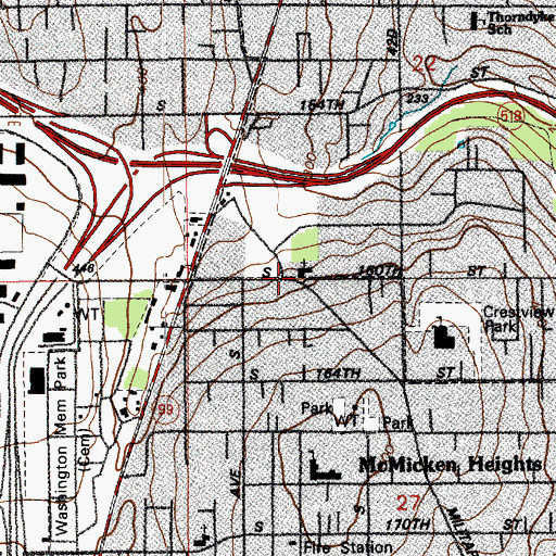 Topographic Map of Fellowship Bible Church of Riverton Heights, WA