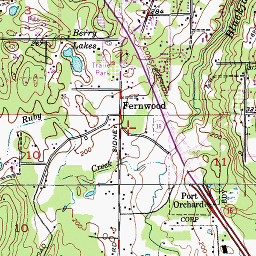 Topographic Map of First Christian Church, WA