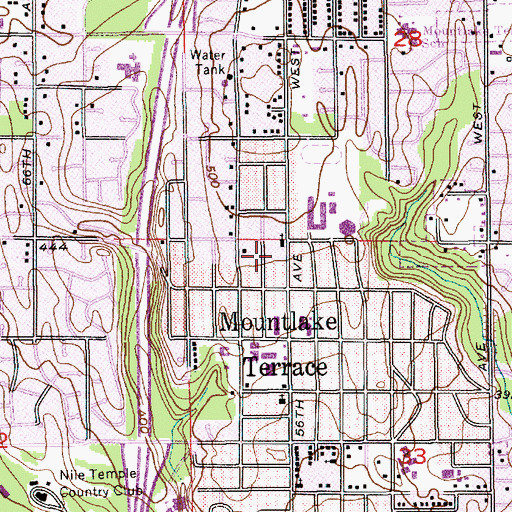 Topographic Map of First Baptist Church of Mountlake Terrace, WA