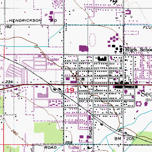 Topographic Map of Faith Lutheran Church of Sequim, WA