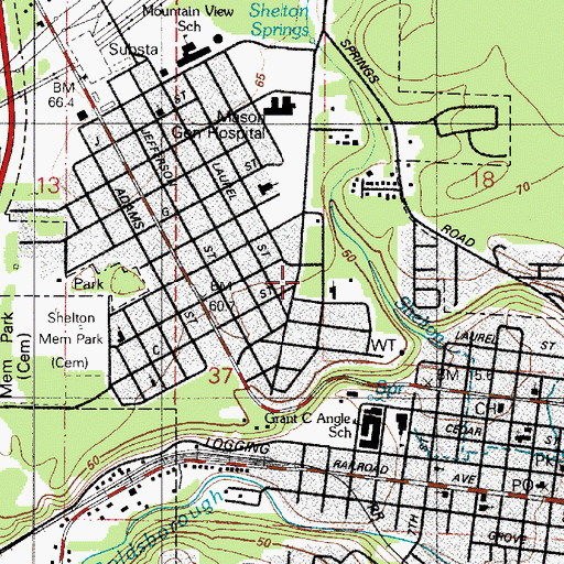 Topographic Map of Faith Lutheran Church, WA