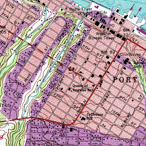 Topographic Map of First Presbyterian Church, WA