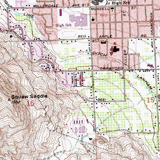 Topographic Map of First Presbyterian Church, WA