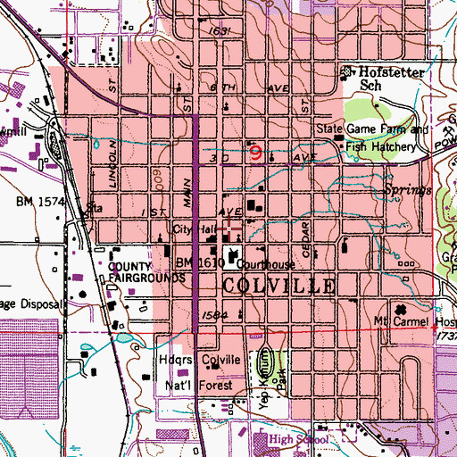 Topographic Map of Free Methodist Church, WA