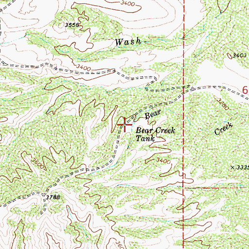 Topographic Map of Bear Creek Tank, AZ