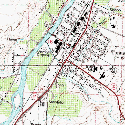 Topographic Map of Tonasket Free Methodist Church, WA
