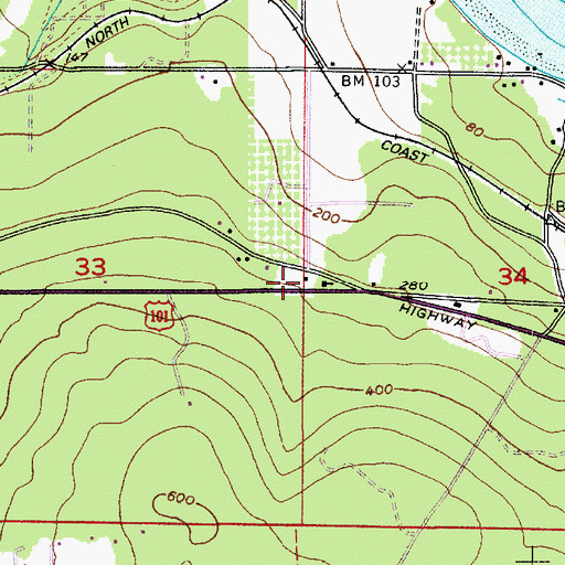 Topographic Map of Gardiner Community Church, WA