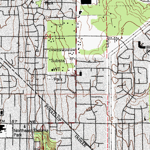 Topographic Map of Northwest Foursquare Church, WA