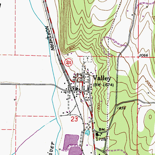 Topographic Map of Valley Bible Church, WA