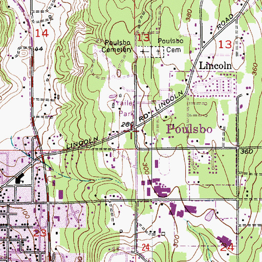 Topographic Map of Poulsbo Seventh Day Adventist Church, WA