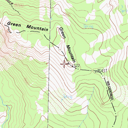 Topographic Map of Green Mountain, CA