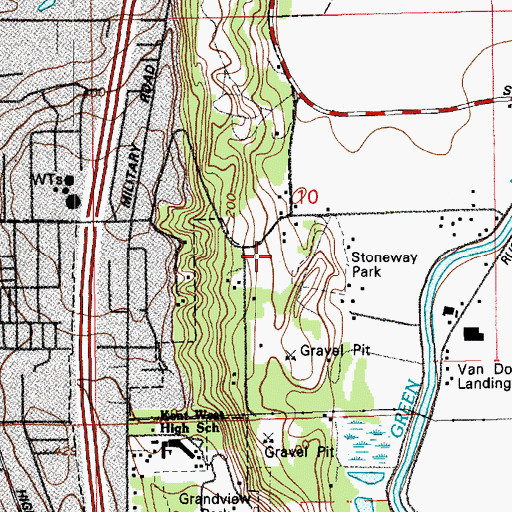 Topographic Map of Riverview Community Church, WA