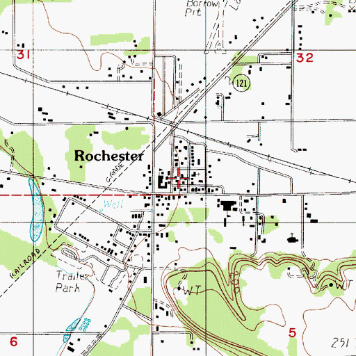 Topographic Map of Rochester United Methodist Church, WA