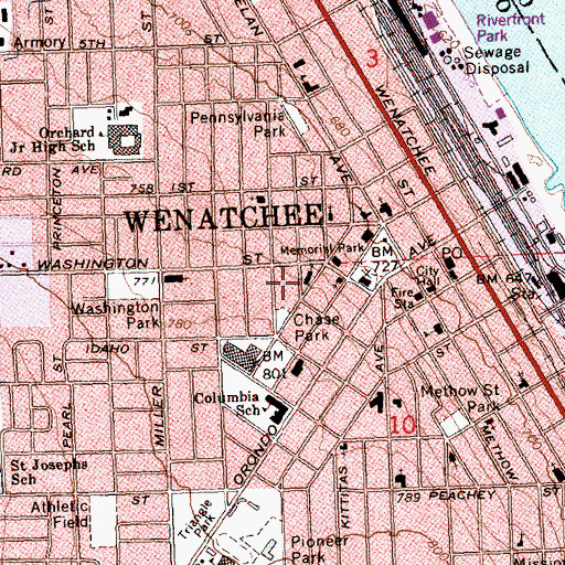 Topographic Map of Saint Lukes Episcopal Church, WA