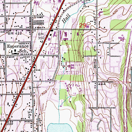 Topographic Map of Creekside Church, WA