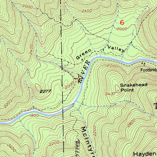 Topographic Map of Green Valley, CA