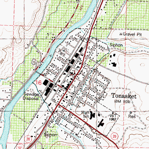 Topographic Map of Tonasket Adventist Church, WA