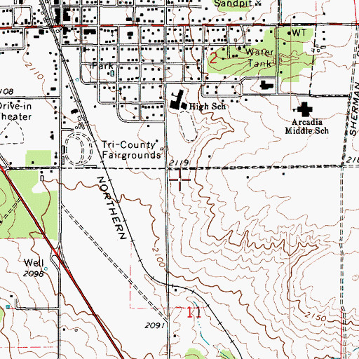 Topographic Map of Assembly of God Tri - County Christian Center, WA