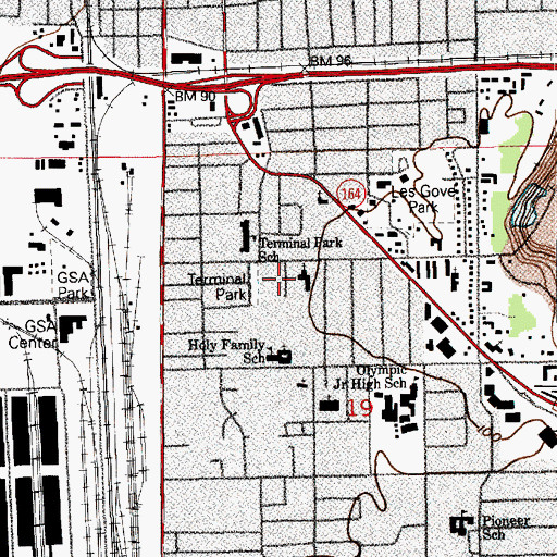 Topographic Map of White River Presbyterian Church, WA