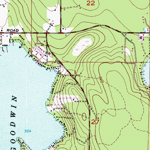 Topographic Map of Seven Lakes Baptist Church, WA