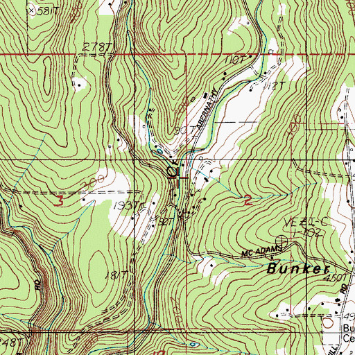 Topographic Map of Abernathy Assembly of God Church, WA