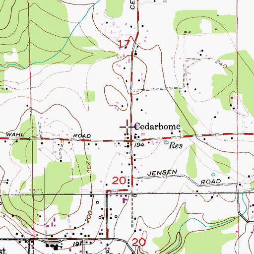 Topographic Map of Cedarhome Seventh Day Adventist Church, WA