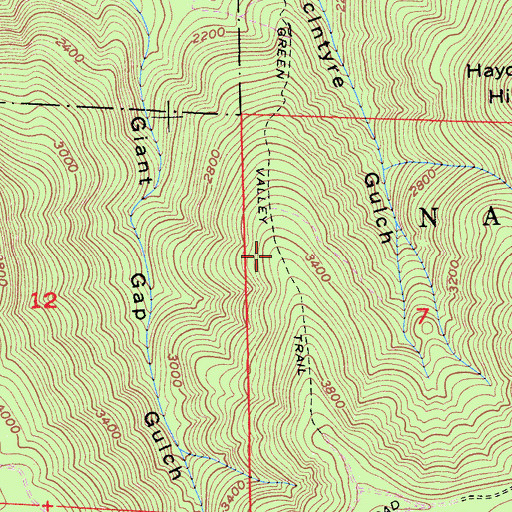 Topographic Map of Green Valley Trail, CA