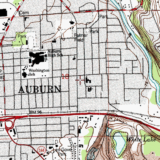 Topographic Map of Auburn First United Methodist Church, WA