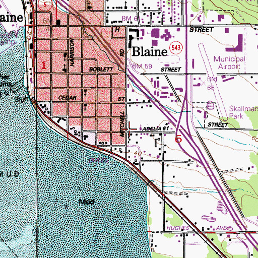 Topographic Map of Blaine Christian Fellowship Church, WA