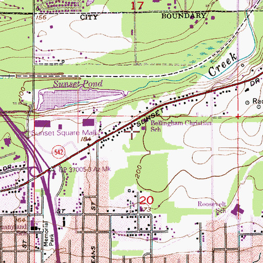 Topographic Map of Bellingham United Reformed Church, WA