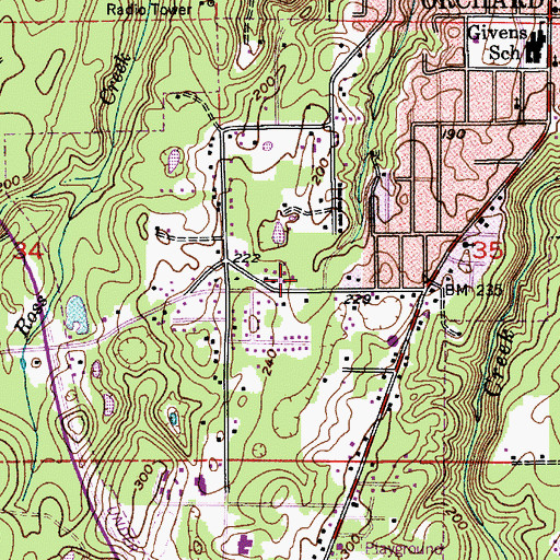Topographic Map of Bethany Lutheran Church, WA
