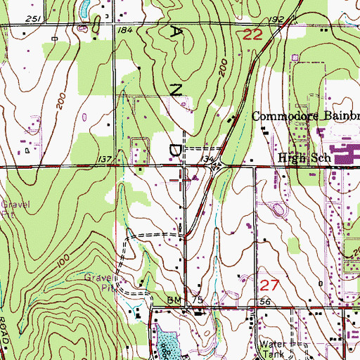 Topographic Map of Bethany Lutheran Church, WA