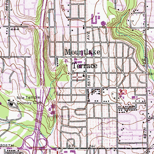 Topographic Map of Bethesda Lutheran Church, WA