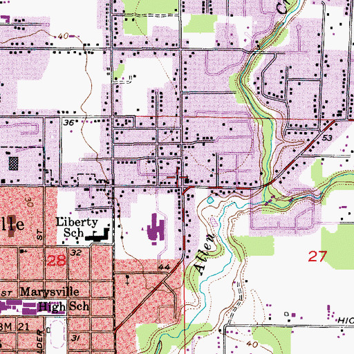 Topographic Map of Bethlehem Lutheran Church, WA