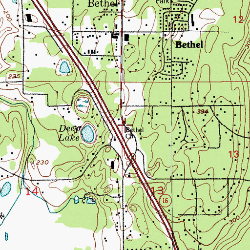 Topographic Map of Bible Baptist Church, WA