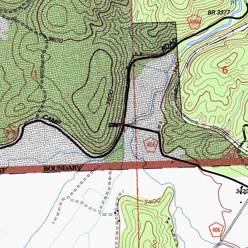 Topographic Map of Greenhorn Creek, CA