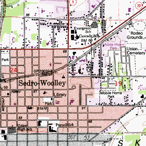 Topographic Map of Bethlehem Lutheran Church, WA