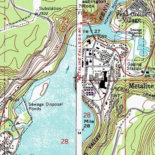 Topographic Map of Saint Joseph's Catholic Church, WA