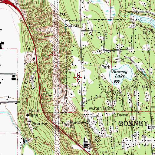 Topographic Map of Living Hope Community Church, WA