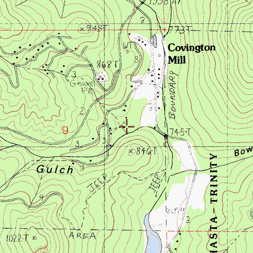 Topographic Map of Greenhorn Gulch, CA