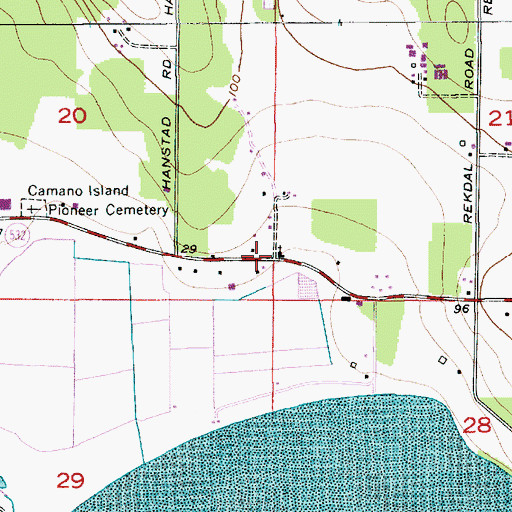 Topographic Map of Camano Luthern Church, WA