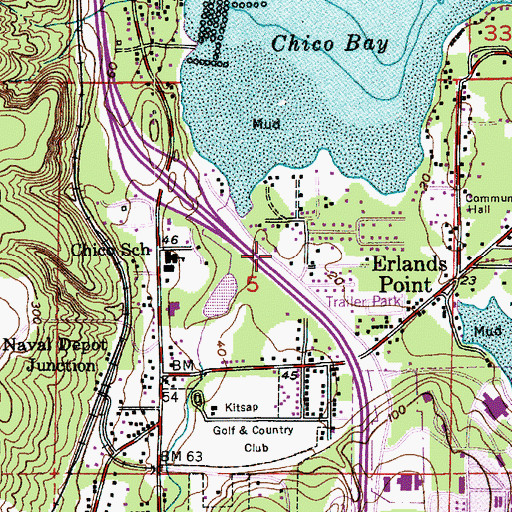 Topographic Map of Calvary Baptist Church, WA