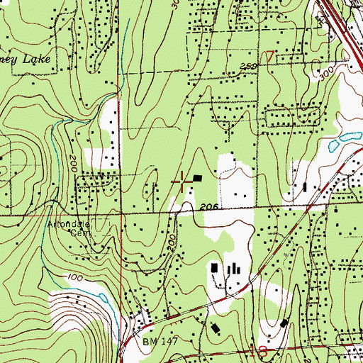 Topographic Map of Community Bible Fellowship Church, WA