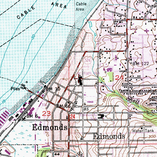 Topographic Map of Community Christian Fellowship Church, WA