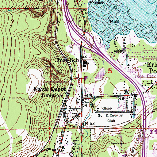 Topographic Map of Chico Alliance Church, WA