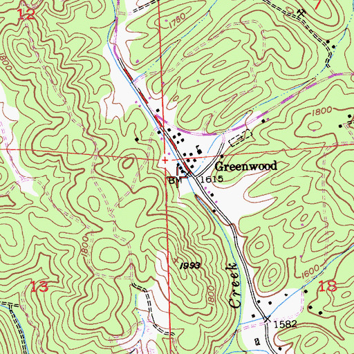 Topographic Map of Greenwood, CA
