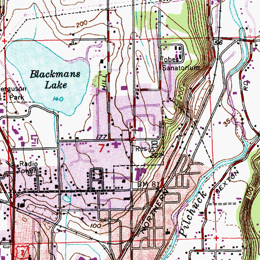 Topographic Map of Christ the King Lutheran Church, WA