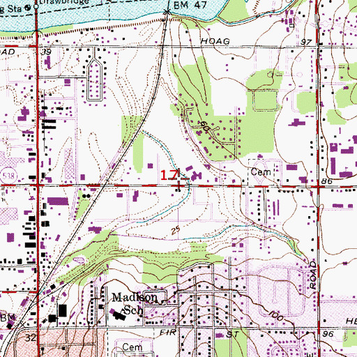 Topographic Map of Emmanuel Baptist Church, WA