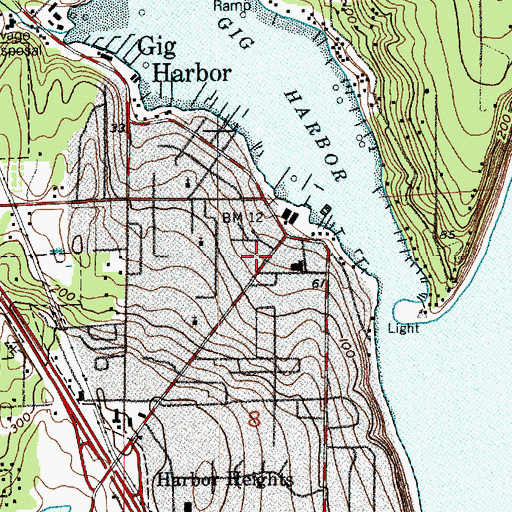Topographic Map of Gig Harbor Church of the Nazarene, WA