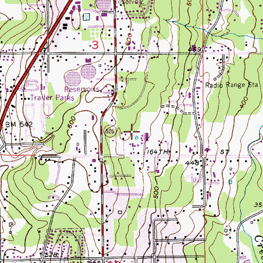 Topographic Map of Grace Lutheran Church, WA
